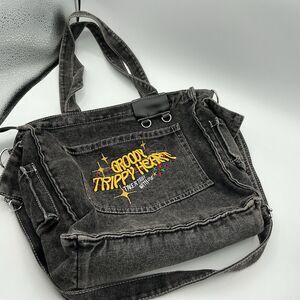 Y2K “Groovy, Trippy Heart”Jean Black Tote/ Crossover